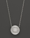 Pavé diamonds sparkle in a sterling silver medallion. By John Hardy, from the Classic Chain Kepang Collection.