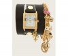 La Mer Collections - Viva Las Vegas Black Leather Wrap Watch