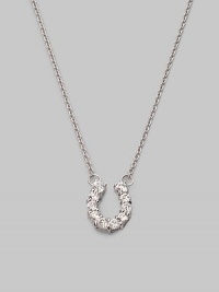 From the Tiny Treasures Collection. A good luck charm indeed, depicted in diamonds and set in 18k gold on a graceful chain. Diamonds, .24 tcw 18k white gold Chain length, about 18 Charm length, about ½ Lobster clasp Made in Italy