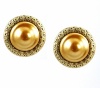 Jones New York Earrings, Gold-Tone and Champagne Pearl Clip on Button Earrings