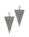 House of Harlow 1960 Silver Engraved Triangle Earrings