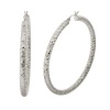 Sterling Silver Double Diamond-Cut Hoop Earrings (2.2 Diameter)