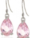 Judith Ripka La Petite Pink Pear Stone on Wire Earrings