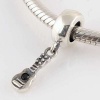 925 Sterling Silver Ring Shape Charm with Black Cz Guitar Dangle for Pandora, Biagi, Chamilia, Troll and More Bracelets