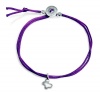 Alex Woo Mini Cord Bracelet Purple with Sterling Silver Mini Butterfly Bracelet