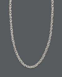 Add some extra charm with a sophisticated chain. 14k white gold chain features an interlocking link design with a spring ring clasp. Approximate length: 18 inches.