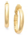 Big hoops for big style! These classic hoop earrings from Charter Club channel 80's fashion. Crafted in gold tone mixed metal. Approximate drop: 1-1/5 inches.