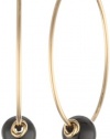 Kenneth Cole New York Black Bead Hoop Earrings