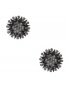 GUESS Hematite-Tone Starburst Button Earrings