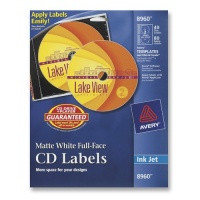 Avery CD Labels, White Matte, 40 CD Labels and 80 Spine Labels (8960)