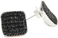 Elizabeth and James Saddle Collection Black Sapphire Sterling Silver Saddle Stud Earrings