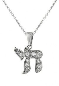 Effy Jewlery 14K White Gold Diamond Chai Pendant, .20 TCW