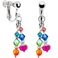 Handcrafted Glistening Austrian Crystal Clip Earrings