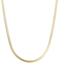 A timeless addition to your collection. This rich necklace features a flat herringbone chain crafted in 14k gold. Approximate length: 24 inches. Approximate width: 1.25 mm.