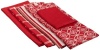 DII Basics Currant Red Kitchen Towel, Set of 4 Dishtowels and 1-Dishcloth