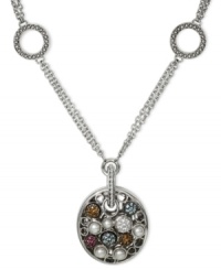 Elegance & sophistication combine on EFFY Collection's unique pendant necklace. Crafted in sterling silver, cultured freshwater pearls (3-3-1/2 mm) combine with pink tourmaline, white sapphire, citrine and blue topaz accents for added sparkle. Approximate length: 20 inches. Approximate drop: 1 inch.