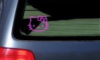 HELLO KITTY - Cat Feline - Car, Truck, Notebook, Vinyl Decal Sticker #1093 | Vinyl Color: Pink