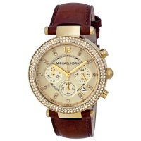 Michael Kors Chronograph Gold Dial Diamond set Ladies Watch MK2249