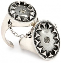 House of Harlow 1960 Silver-Plated Double Metal Sunburst Ring, Size 8