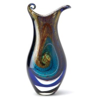 Gifts & Decor Galaxy Art Color Swirl Glass Vase Home Accent Decor