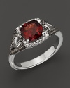 Badgley Mischka Garnet Ring With White And Brown Diamonds