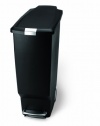 simplehuman 40-Liter Slim Plastic Step Can, Black