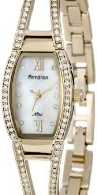 Armitron NOW Women's 753530MPGP Swarovski Crystal Accented Gold-Tone Bangle Watch