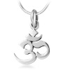 Chuvora 925 Sterling Silver Yoga, Aum, Om, Ohm, India Symbol Pendant Necklace for Women and Men, with Chain 18''