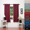 Burgundy Grommet Top Thermal Insulated Blackout Curtain 63 Length 1 Pair - GT