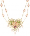 Betsey Johnson Flower Heart Pendant Necklace