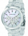 Michael Kors Quartz, Mother of Pearl Dial Acrylic Clear Band - Womens Watch MK5235