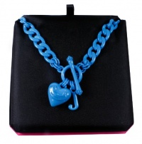 Juicy Couture Neon Blue Starter Necklace with Heart Charm