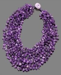 For a sophisticated and yet natural touch of beauty, wear a dramatic necklace of seemingly endless amethyst (900 ct. t.w.) beads. Toggle and bar closure. Approximate length: 18 inches.