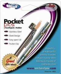 Pocket Pics Stainless Steel Pocket Toothpick Holder