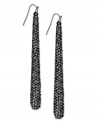 Fashion that goes on and on. These drop earrings from INC International Concepts lengthen your look with a linear silhouette embellished with glass pave accents. Crafted in hematite tone mixed metal. Approximate drop: 3-1/2 inches.