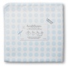 SwaddleDesigns Organic Ultimate Receiving Blanket, Prints, Pastel Blue Dots and Stars