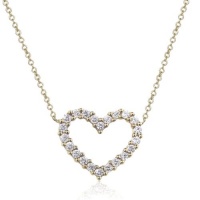 Effy Jewelry Effy® 14K Yellow Gold Diamond Heart Necklace .30 Tcw.