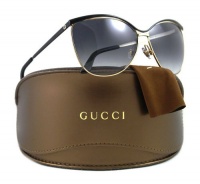 Gucci GG2891/S Sunglasses - 0UWX Shiny Black Gold (JJ Grey Gradient Lens) - 66mm