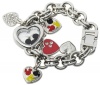 Disney Women's MK2058 Mickey Mouse Silver Sunray Dial Charm Bracelet Watch