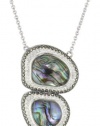 Judith Jack MAUI ABALONE Sterling Silver, Marcasite and Abalone Drop Pendant Necklace