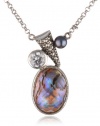 Judith Jack Pearl Moon Sterling Silver, Swarovski Marcasite Pearl Multi-Pendant Necklace