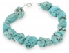 Sterling Silver and Turquoise Nugget Bracelet, 7.5