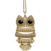 Vintage Owl Pendant Long Bronze Chain Necklace Clothes