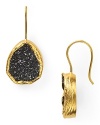 Oversized drusy gemstones are radiant on this pair of Coralia Leets earrings, accented by a rich 22K gold vermeil setting.