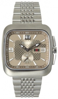 Gucci Men's YA131301 Gucci Coupé Steel Bracelet Beige Dial Watch