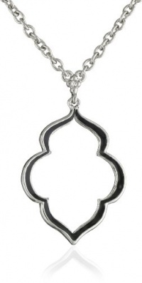 T Tahari Silver-Tone and Jet Pendant Necklace