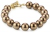 Carolee Cocoa Pearl Basics Simulated Pearl Toggle Bracelet