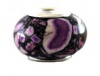 Davinci Dark Purple Natural European/Memory Charm Double Sterling Layered Bead - Fits Pandora Bracelets