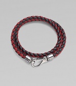 A richly-hued braided leather bracelet perfect for layering and wrap around styling.LeatherAbout 3 diam.Spring claspMade in Italy