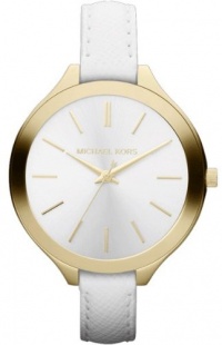 Michael Kors Slim Runway White Leather Strap Women's Watch - MK2273